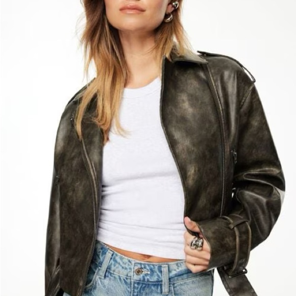 Dynamite washed moto jacket